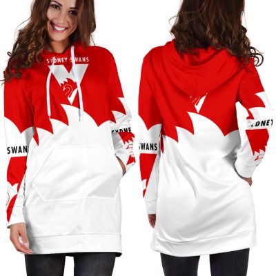 AFL Sydney Swans White Red Women Hoodie Dress V2