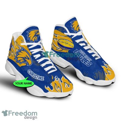 AFL West Coast Eagles Custom Name Fire Air Jordan 13 Shoes