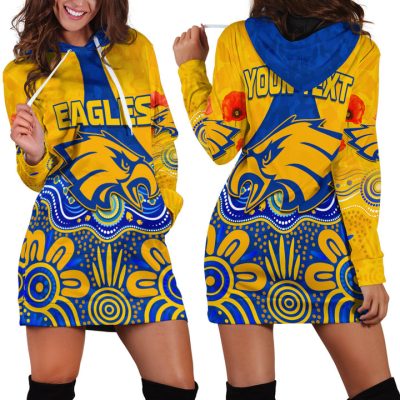 AFL West Coast Eagles Custom Text Aboriginal Women Hoodie Dress