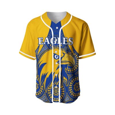 AFL West Coast Eagles Custom Text Indigenous Gold Baseball Jersey