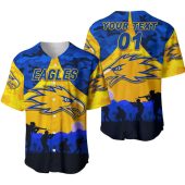 AFL West Coast Eagles Custom Text Number ANZAC Day Baseball Jersey