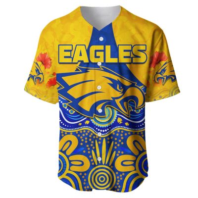 AFL West Coast Eagles Custom Text Number Indigenous Baseball Jersey