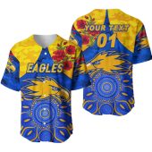 AFL West Coast Eagles Custom Text Number Indigenous Baseball Jersey V2