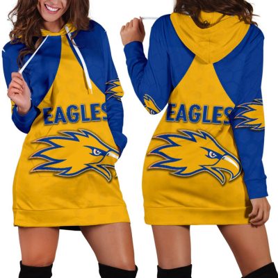 AFL West Coast Eagles Gold Royal Blue Women Hoodie Dress