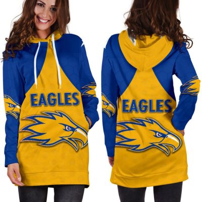 AFL West Coast Eagles Gold Royal Blue Women Hoodie Dress