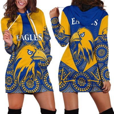 AFL West Coast Eagles Indigenous Gold Women Hoodie Dress V2