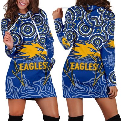 AFL West Coast Eagles Indigenous Royal Blue Women Hoodie Dress