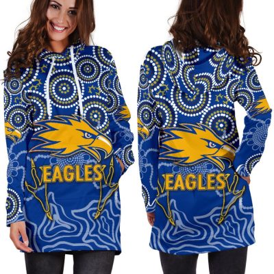 AFL West Coast Eagles Indigenous Royal Blue Women Hoodie Dress
