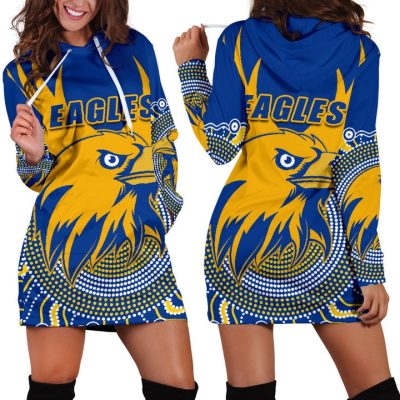 AFL West Coast Eagles Indigenous Royal Blue Women Hoodie Dress V2