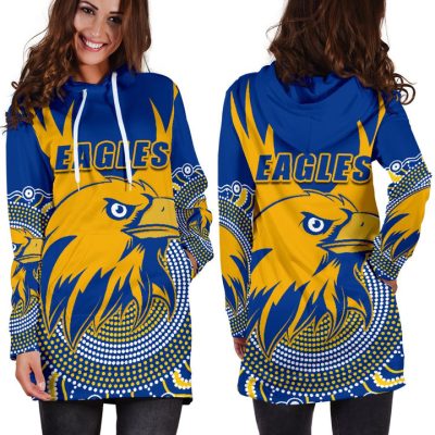 AFL West Coast Eagles Indigenous Royal Blue Women Hoodie Dress V2
