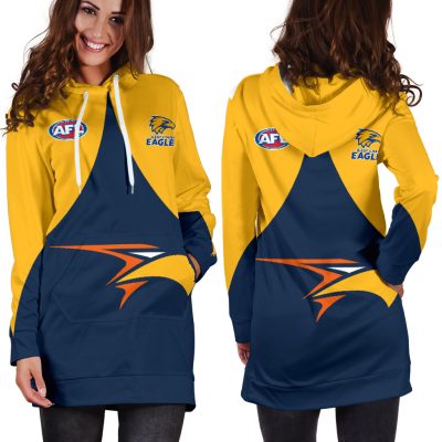 AFL West Coast Eagles Navy Blue Gold Women Hoodie Dress