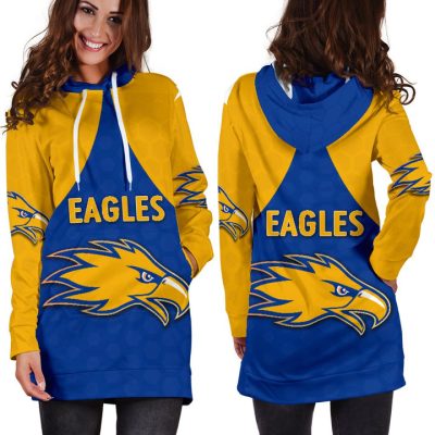AFL West Coast Eagles Royal Blue Gold Women Hoodie Dress