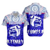 AFL Western Bulldogs ANZAC Day Indigenous Hawaiian Shirt V2