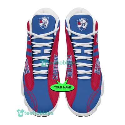 AFL Western Bulldogs Custom Name Blue Red Air Jordan 13 Shoes