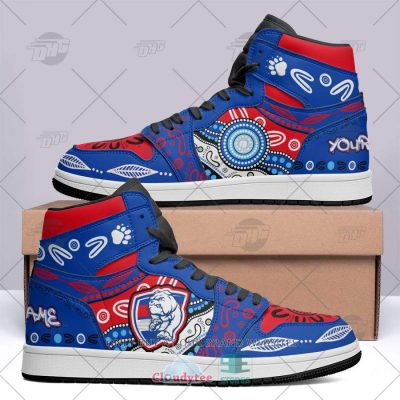 AFL Western Bulldogs Custom Name Indigenous Air Jordan 1 High Sneakers