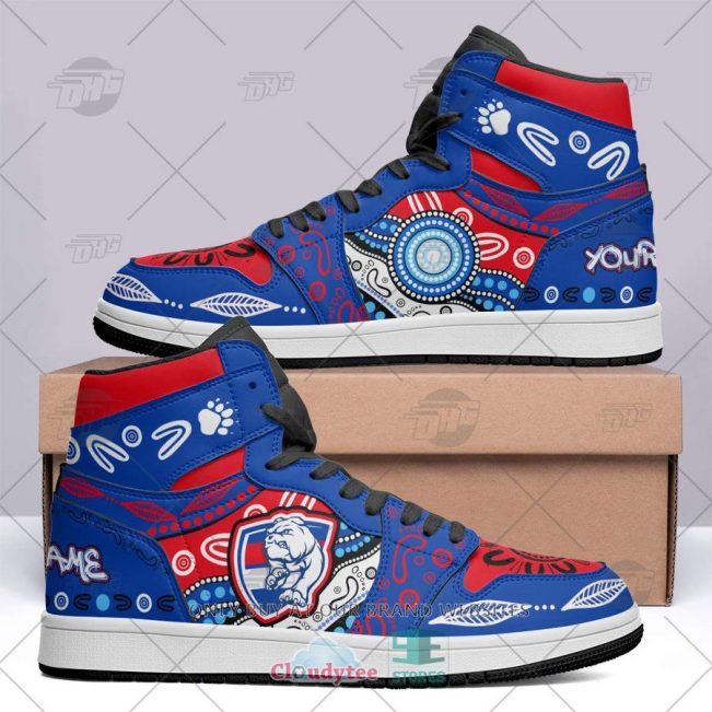 AFL Western Bulldogs Custom Name Indigenous Air Jordan 1 High Sneakers