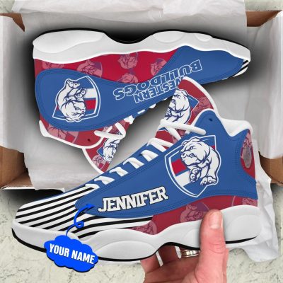 AFL Western Bulldogs Custom Name Multi Logo Air Jordan 13 Shoes