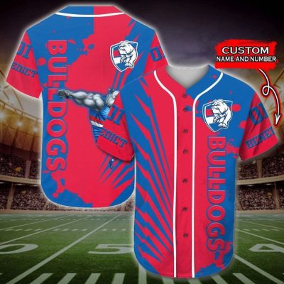 AFL Western Bulldogs Custom Name Number Mascot Baseball Jersey