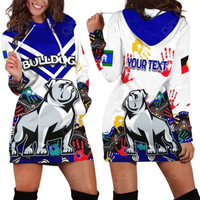 AFL Western Bulldogs Custom Text NAIDOC Women Hoodie Dress