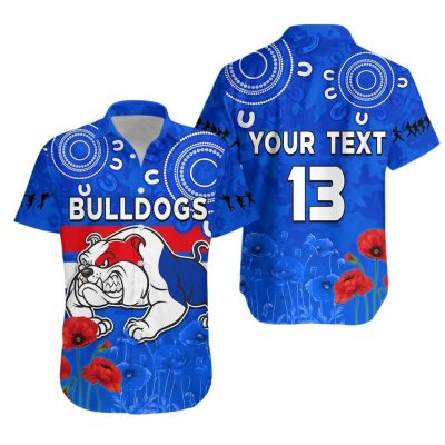 AFL Western Bulldogs Custom Text Number ANZAC 2022 Hawaiian Shirt