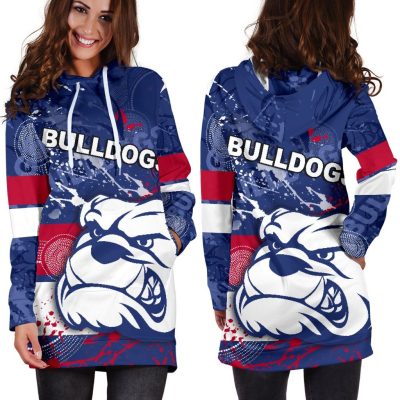 AFL Western Bulldogs Indigenous Blue White Women Hoodie Dress V2