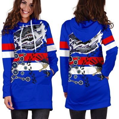 AFL Western Bulldogs Indigenous Blue Women Hoodie Dress