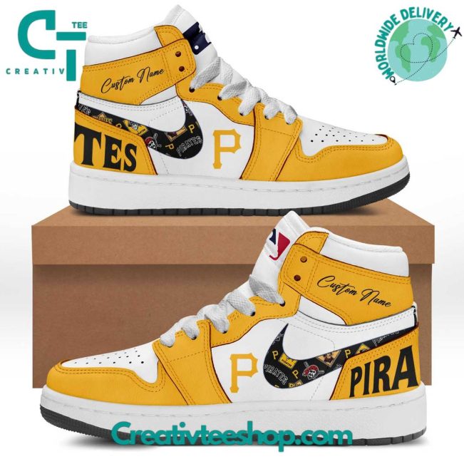 MLB Pittsburgh Pirates Personalized Air Jordan 1 Sneaker - soulcals.com
