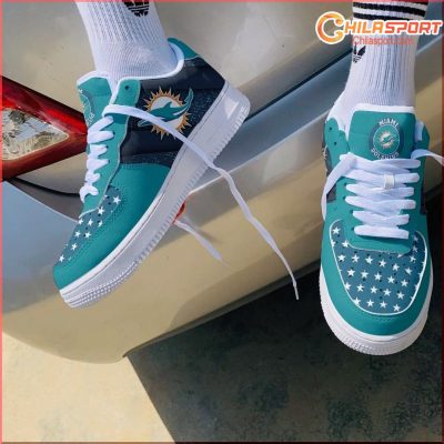 Air Force 1 Miami Dolphins Shoes Stylish Sneakers Comfortable Footwear for Fans - soulcals