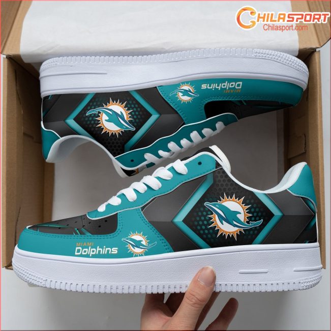 Air Force 1 Miami Dolphins Shoes Stylish Sneakers Great Gift Idea Comfortable Fashion - soulcals