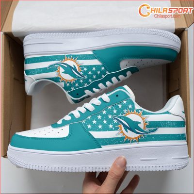 Air Force 1 Miami Dolphins Shoes Stylish Sneakers Official Collection Gift Ideas - soulcals
