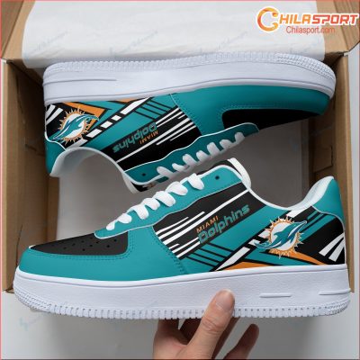 Air Force 1 Miami Dolphins Stylish Trendy Sneakers Gift Sale - soulcals