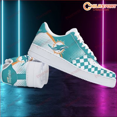 Air Force One Miami Dolphins Shoes Stylish Sneakers Perfect Gift for Her Him - soulcals