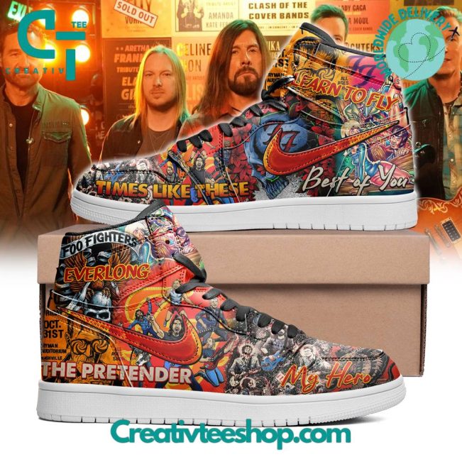 Foo Fighters Learn To Fly Air Jordan 1 Sneaker - soulcals.com
