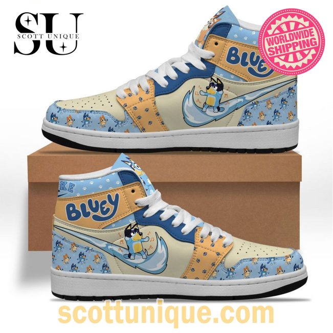 Bluey Mascot Nike Air Jordan 1 High Top Sneaker -Soulcals.com