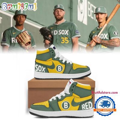 Boston Red Sox Green 2025 City Connect Air Jordan 1 Shoes