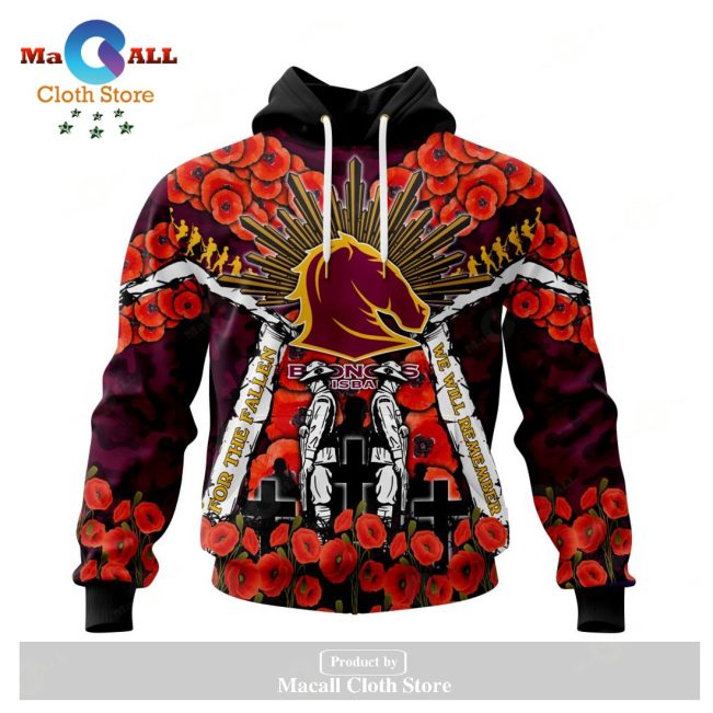 Brisbane Broncos - Specialized 2023 Anzac Jersey Concepts Hoodie Sweatshirt 3D LIMITED EDITION -soulcals
