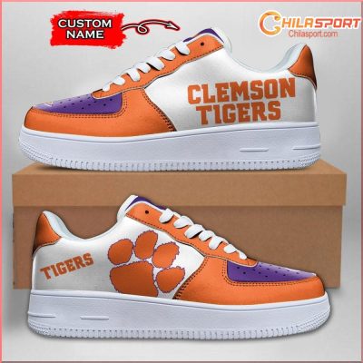Clemson Tigers NCAA Air Low Top AF1 Sneakers Stylish Fan Shoes for Men and Women - soulcals