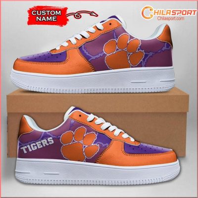 Clemson Tigers NCAA Air Low Top AF1 Sneakers Stylish Trendy Fan Shoes - soulcals