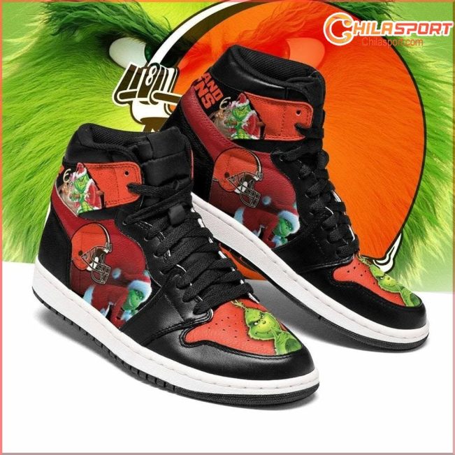 Cleveland Browns AJ1 High Top Sneakers - Stylish NFL Gift - soulcals