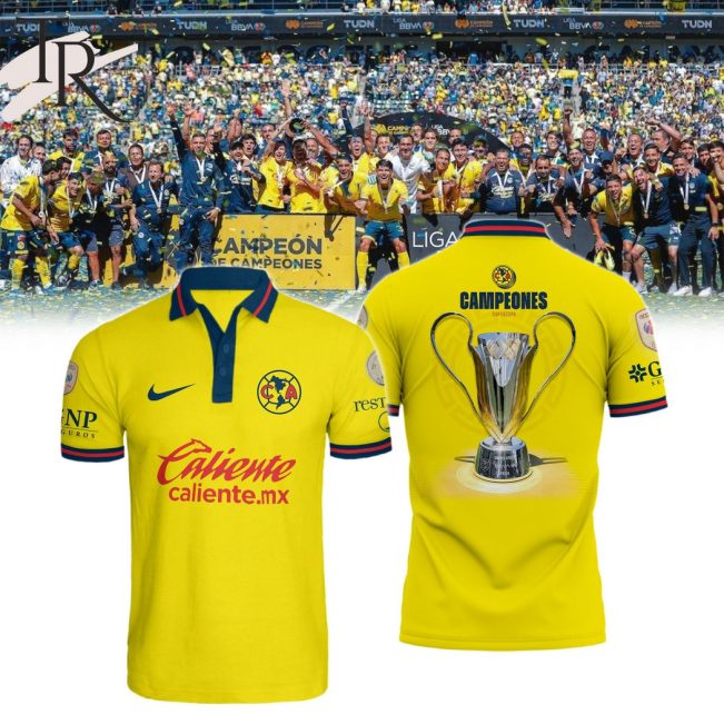 Club America Supercopa Liga MX Campeones 2024 Polo Shirt - soulcals.com