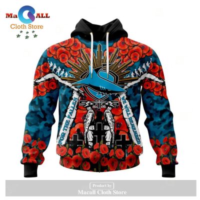 Cronulla-Sutherland Sharks - Specialized 2023 Anzac Jersey Concepts Hoodie Sweatshirt 3D LIMITED EDITION -soulcals