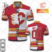 Customized Nhl Calgary Flames Mix Jersey Style Polo Shirt Great, I Liked It - demo10
