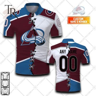 Customized NHL Colorado Avalanche Mix Jersey Style Polo Shirt - Soulcals.com