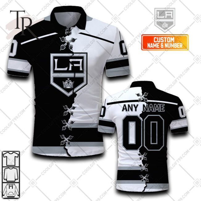 Customized NHL Los Angeles Kings Mix Jersey Style Polo Shirt - Soulcals.com