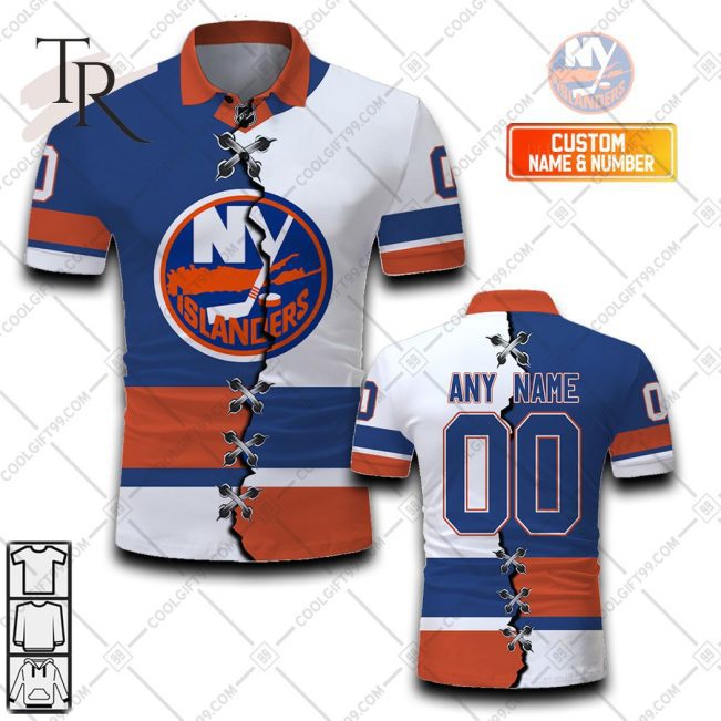 Customized NHL New York Islanders Mix Jersey Style Polo Shirt - Soulcals.com