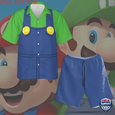 Mario Game Luigi Cosplay Hawaiian Shirts Beach Shorts - Hot Sale 2025