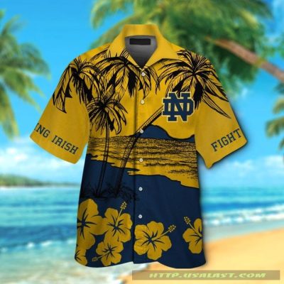 Notre Dame Fighting Irish Hibiscus Hawaiian Shirt Beach Short - Hot Sale 2025