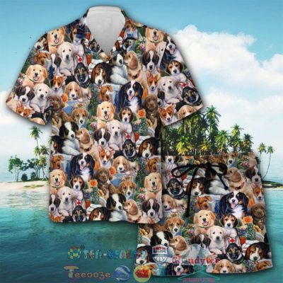 Dogs Garden Art Cute Style Hawaiian Shirt And Shorts - Hot Sale 2025