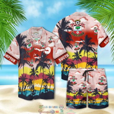 Southampton Fc Palm Tree Hawaiian Shirt Beach Shorts - Hot Sale 2025