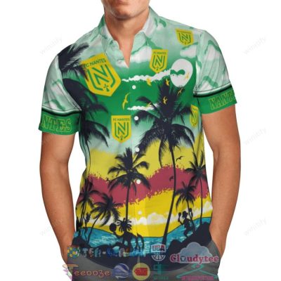 Nantes Fc Palm Tree Hawaiian Shirt Beach Shorts - Hot Sale 2025